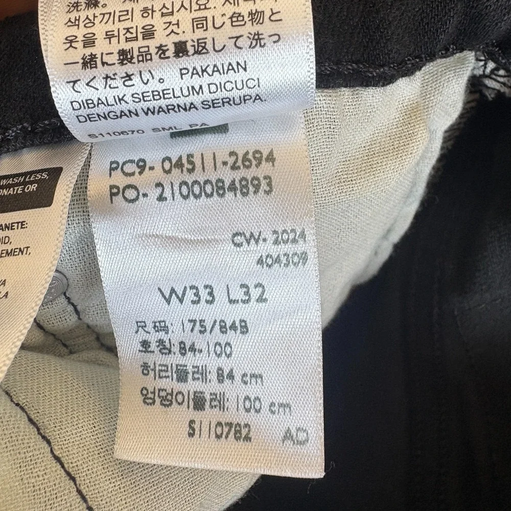 Levi's 511 Jeans Mens 32x29.5 Black Denim Cotton‎ Stretch Slim Fit Straight Leg